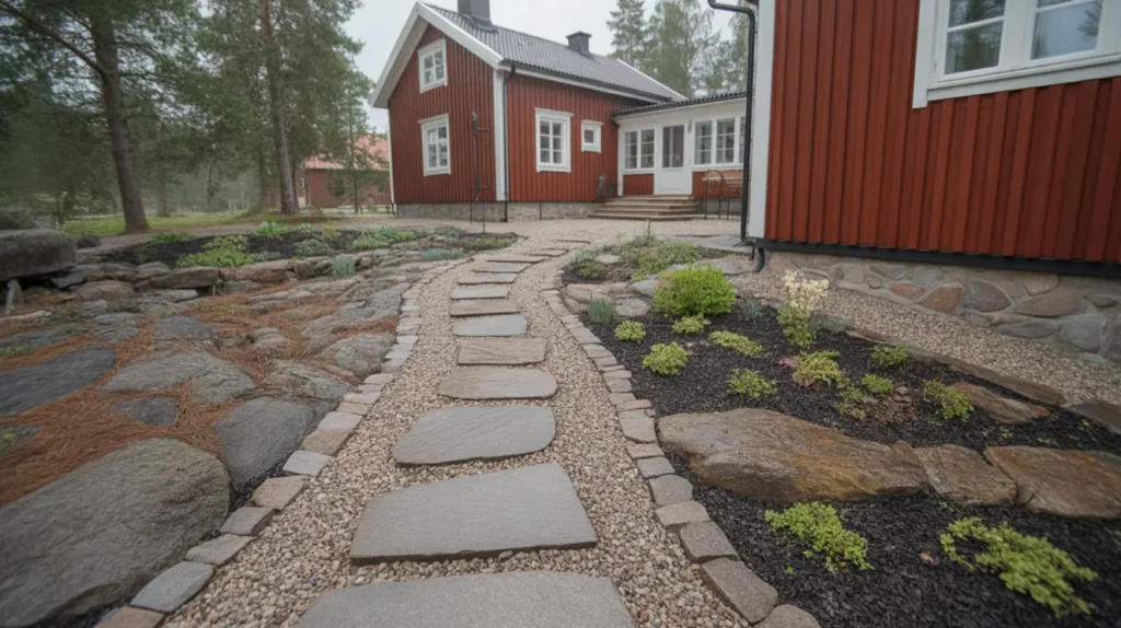 stens ttning av tr dg rdsg ng med natursten i orminge saltsj boo