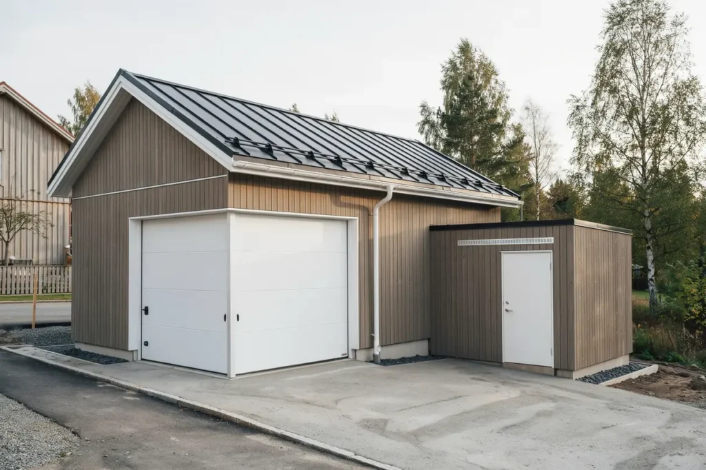 nybyggnation av garage med f rr d i l nnersta